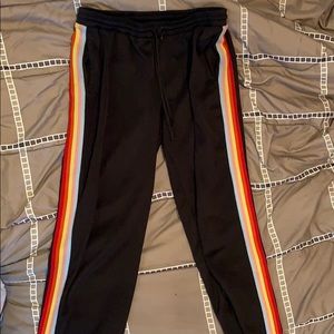 Black, rainbow sweats